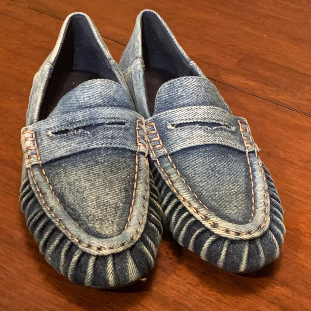 Absolutely stunning rare,unique denim loafers from famous Spanish designer7.5